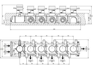 Скрытая часть для термостатического смесителя с пятью независимыми позициями Gessi Universale 09269.031